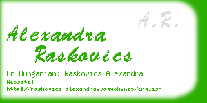 alexandra raskovics business card